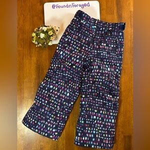 L.L.Bean Snow Pants | Girls 4 | Waterproof Insulated “Midnight Aurora” Print